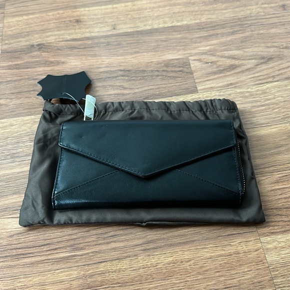 Black Leather Envelope Wallet - Picture 1 of 5